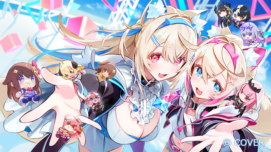 full_atsushi's tweet photo. ホロライブのFUWAMOCOさんの3周年記念ライブ「thanks to hololive」のサムネイラストを担当させていただきました！
フワワさん、モココさん、活動3周年とアルバムの発表、本当におめでとうございます！
#FWMC3rd https://t.co/Z42R7s3yVB