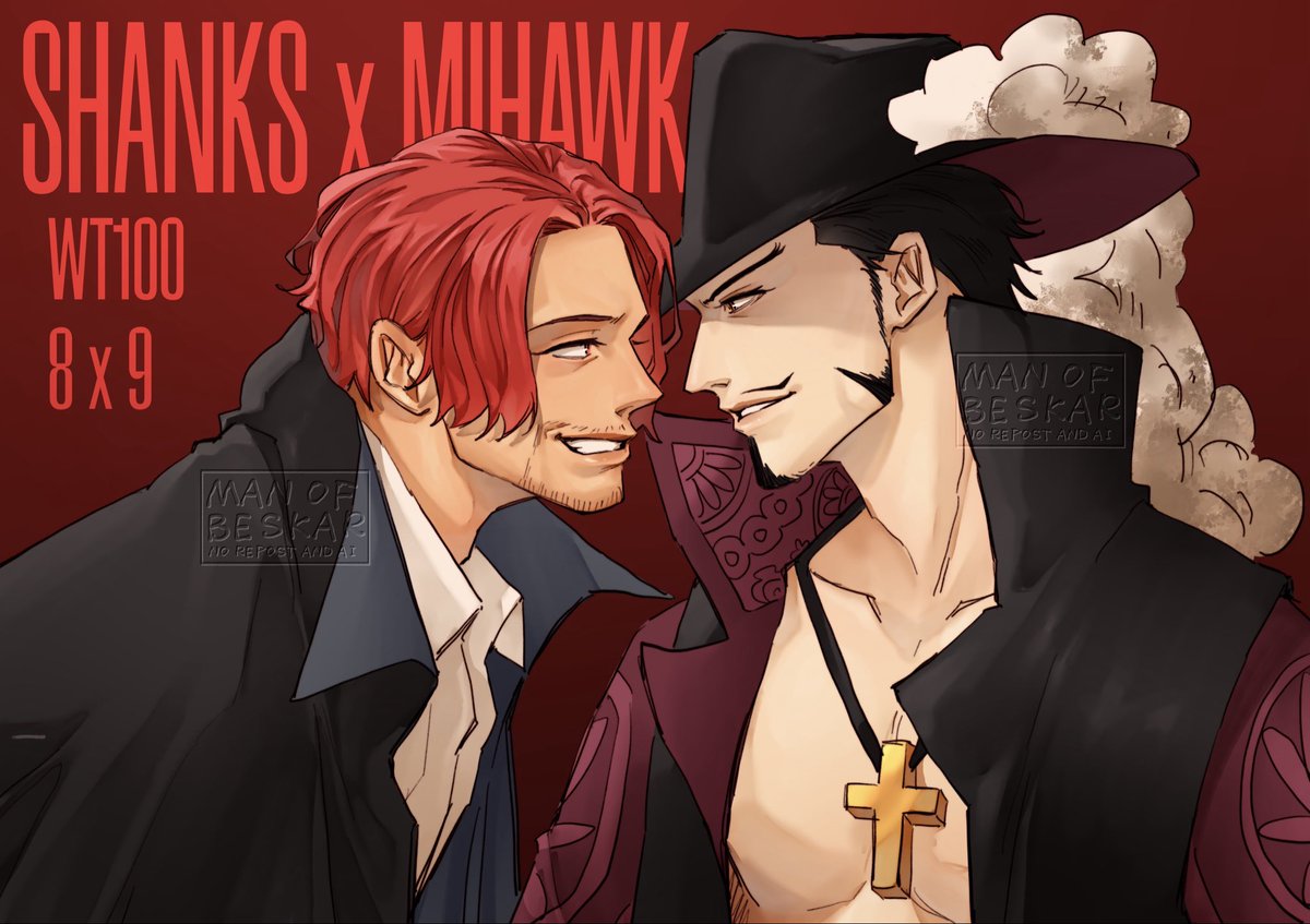 manofbeskar's tweet photo. 8 &amp; 9 place — shanks and mihawk 🦅🍶

#WT100 #onepiece https://t.co/61w2JcFiV7