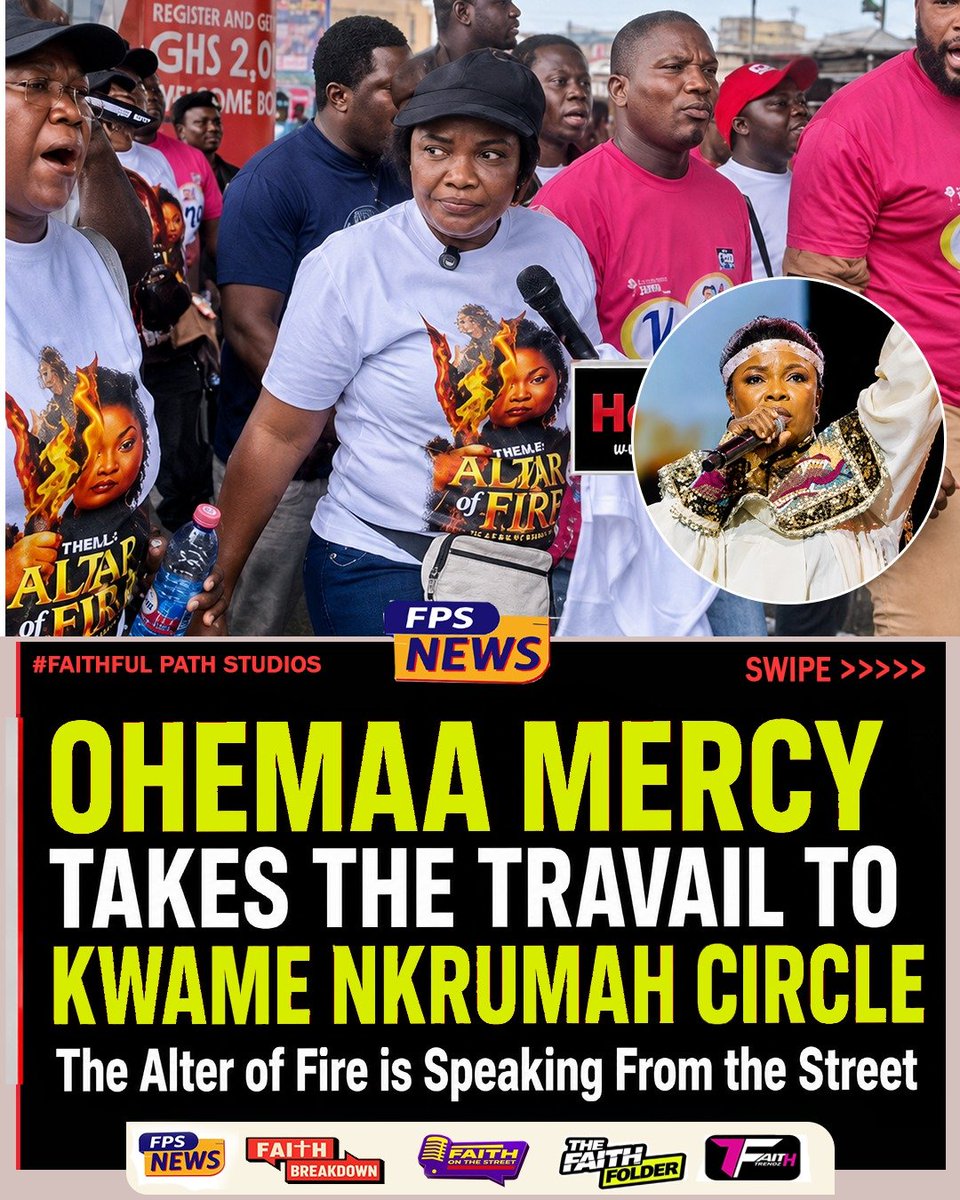 Fpathstudios's tweet photo. Ohemaa Mercy takes the travail to Kwame Nkrumah Circle! π₯
The Queen of Gospel spotted on the streets preaching & inviting souls ahead of her ALTAR OF FIRE program.
Ministry beyond the stage! π
#OhemaaMercy #AltarOfFire #FPSNews https://t.co/AvKod2MjwY