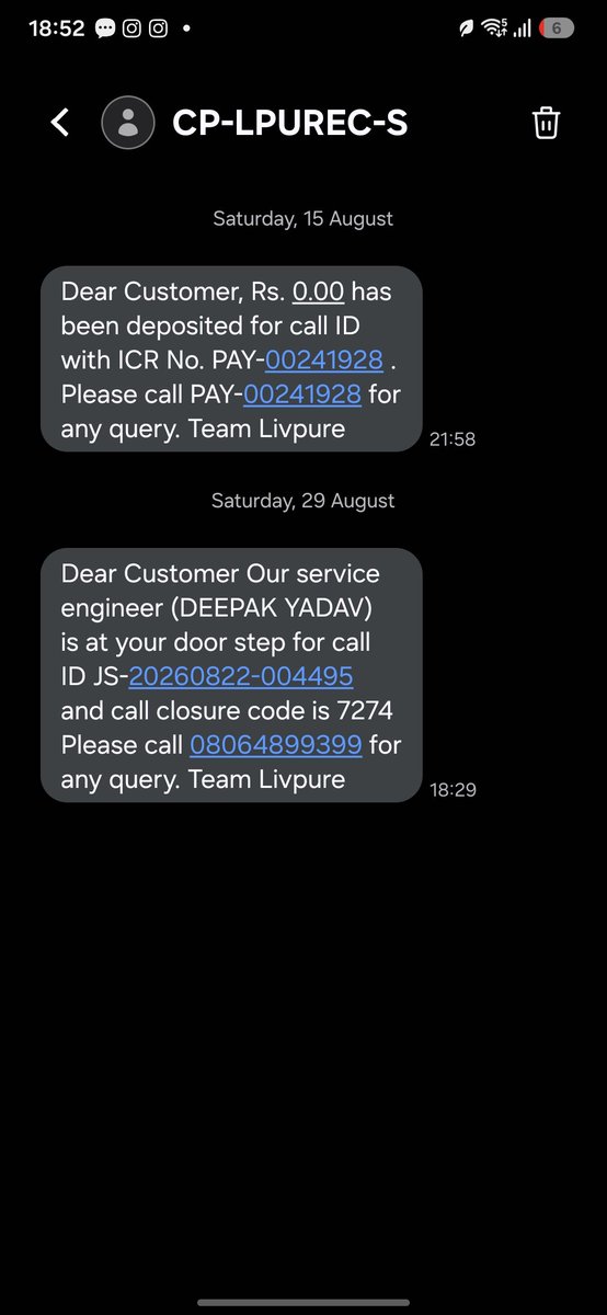 shashank_hzb's tweet photo. @Livpure_India Your team called me on Thursday, they told will expedite the visit. Today I received message just few min ago saying service engineer is at my door step. Surprisingly Mr.Deepak Yadav is invisible and i couldn't locate him. Please suggest. https://t.co/iI3SwDKZPD
