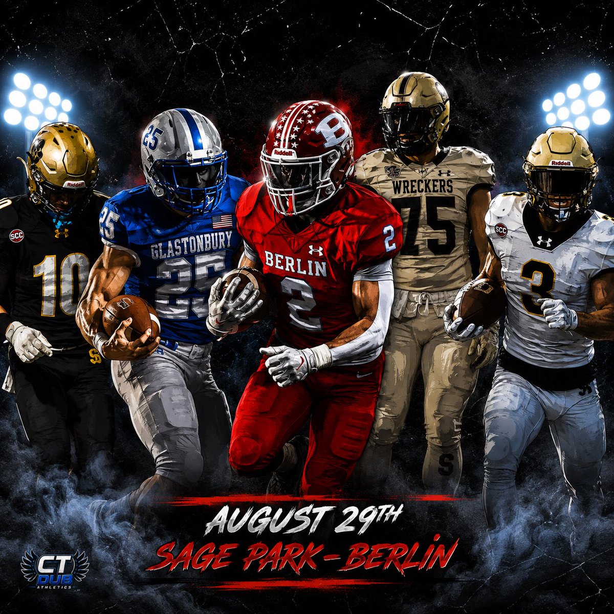 CT_DUB's tweet photo. At *Berlin High School* this morning, 4 great teams at work!
Updates and videos to follow
Berlin
Daniel Hand
Staples
Glastonbury
#CTHSFB #CTDUB https://t.co/9osdG6rO4m