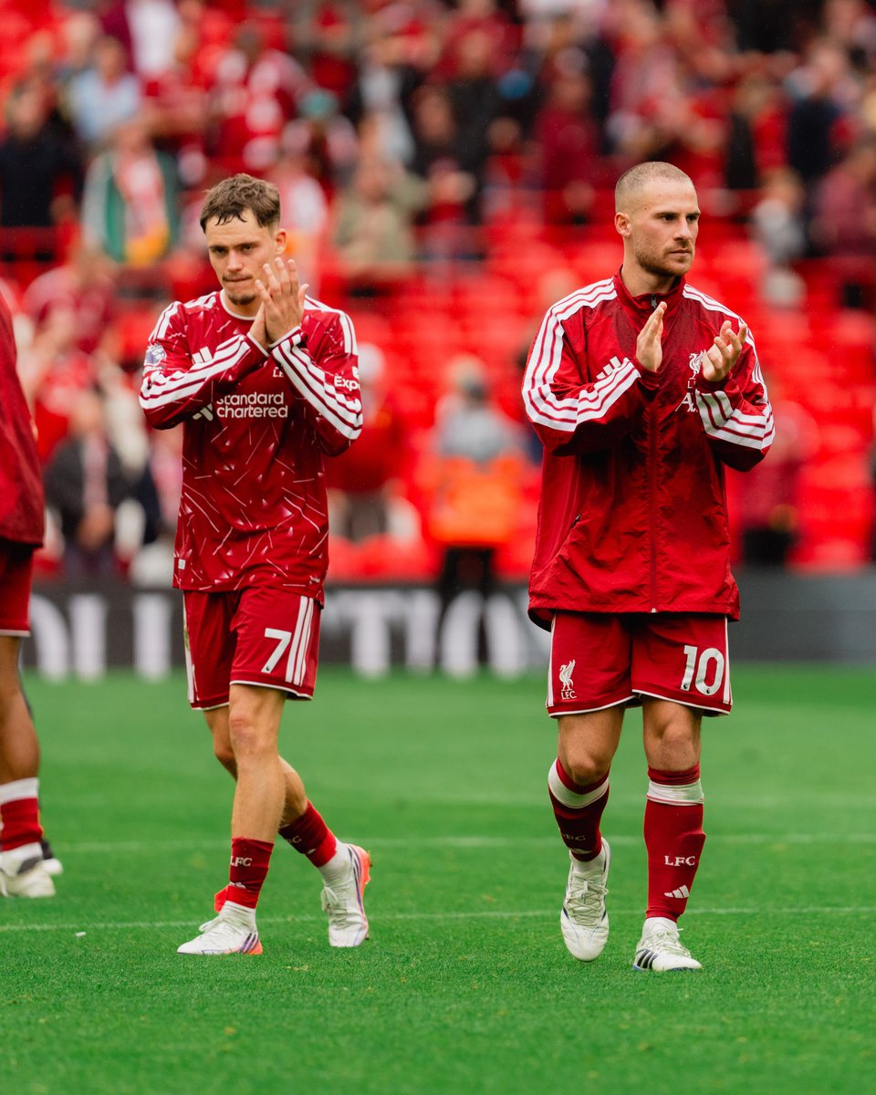 LFC's tweet photo. Thank you for your support at Anfield during our first home game of the season 👏🔴 https://t.co/o7MtbY0SAu