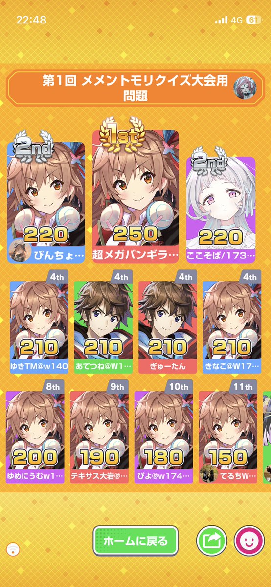 Grace_chama03's tweet photo. ご参加頂きありがとうございました🫶💕
なんと、3回戦とも超メガバンギラスさんが1位を納めました✨️

以下の人は後日景品を配るために、Xがわかる場合はX、わからない場合はメメントモリ内でご連絡します！

超メガバンギラス さん
みのっち さん
きなこ さん
びんちょうまぐろ さん
ここそば さん https://t.co/uLHEt9uj90