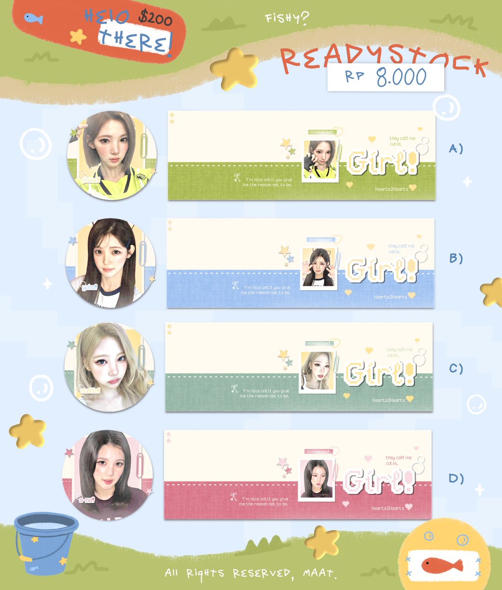 impllus's tweet photo. ، ˖ ✧ ˙ #zonauang #zonaba 

⠀  ⠀⠀  ⠀ready stock layout H2H / hearts2hearts Jiwoo, Juga, Stella, A-na, Carmen, Juun, Ian, Ye-on. ava png only dan free retext! https://t.co/9QKYpNNFDS