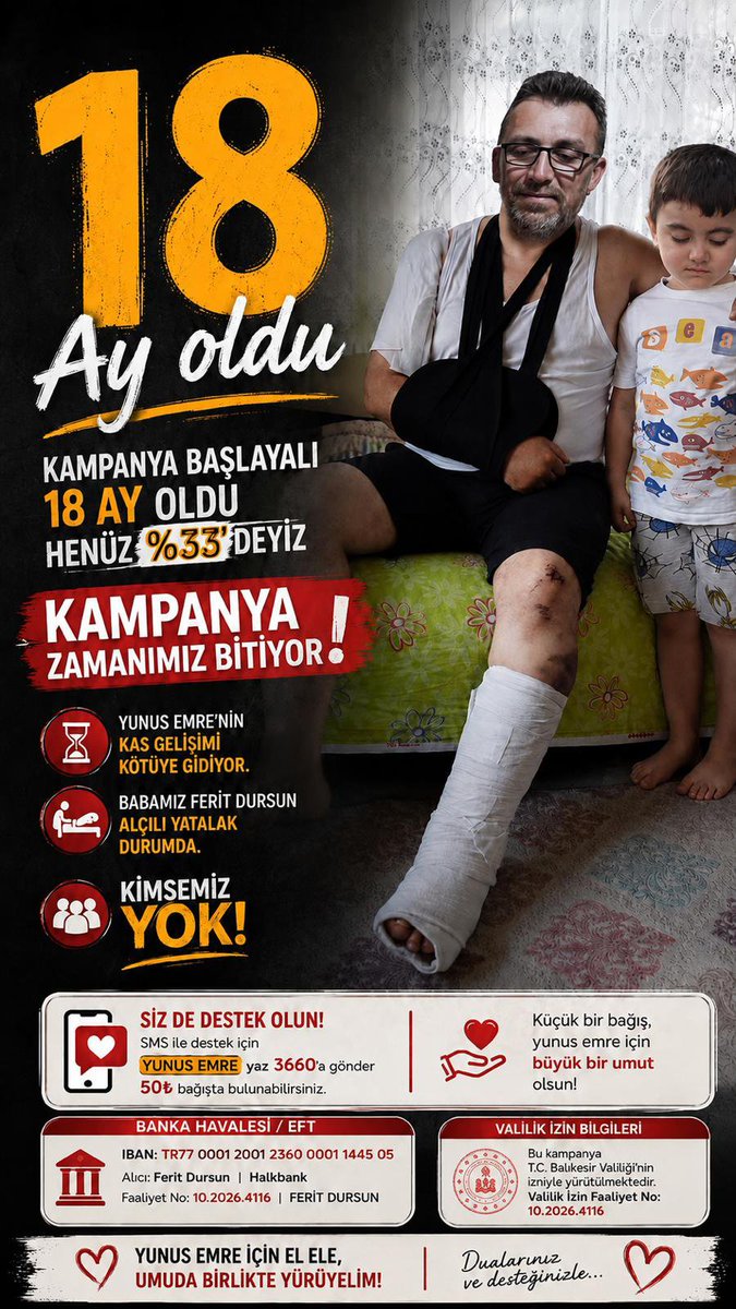 dmdYunusEmrel's tweet photo. Evladım için çırpınıyorum ama gücüm yetmiyor. 

Kaza geçirdim, kolum bacağım kırıldı. 😓

Kampanyamız çok yavaş. 😓

Ne yapacağımı şaşırdım. 

Ne olur yardım edin! https://t.co/eM7oYBR4P2