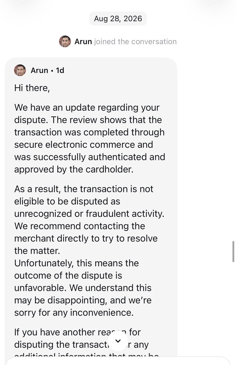 thegsstorm's tweet photo. @ether_fi @aave @Optimism Everyone, please stop using ethefi card, it has the the worst security and customer protection. The following is the fraud transaction happened on my card and how etherfi took months to investigate and returned with obviously wrong conclusion 
@ether_fi @MikeSilagadze @Visa https://t.co/A2FrVDuvGG