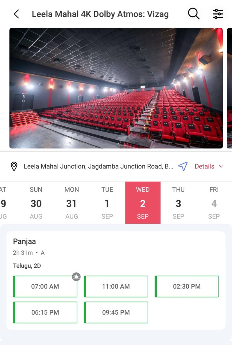 SupremePSPK's tweet photo. #Panjaa4K VIZAG LEELA MAHAL all shows bookings opened for Sep 2nd. 

Grab Your tickets 💥 https://t.co/5LpDRJjd8O
