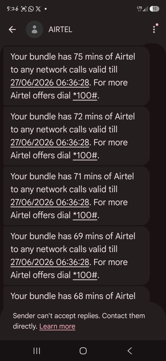 iamfenrico's tweet photo. @Airtel_Ug Dear airtel, how come my phone constantly and instantly reduces minutes gets deducted without any calls being made?  Below are the screenshots and it’s not the first time this happens. 0701965133 is my number. https://t.co/NrzHvigXgZ