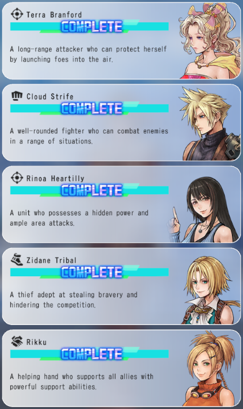 DissidiaDB's tweet photo. I often tell myself that I spend far too much time working on DDFF-related projects than playing the actual game.
3 days ago, I challenged myself to clear all stages before the next Ranking Event.

I did Support → Agile → Ranged → Melee to finish with Bartz! 💫
#DISSIDIA #DDFF https://t.co/trPibaEjKC