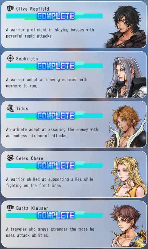 DissidiaDB's tweet photo. I often tell myself that I spend far too much time working on DDFF-related projects than playing the actual game.
3 days ago, I challenged myself to clear all stages before the next Ranking Event.

I did Support → Agile → Ranged → Melee to finish with Bartz! 💫
#DISSIDIA #DDFF https://t.co/trPibaEjKC