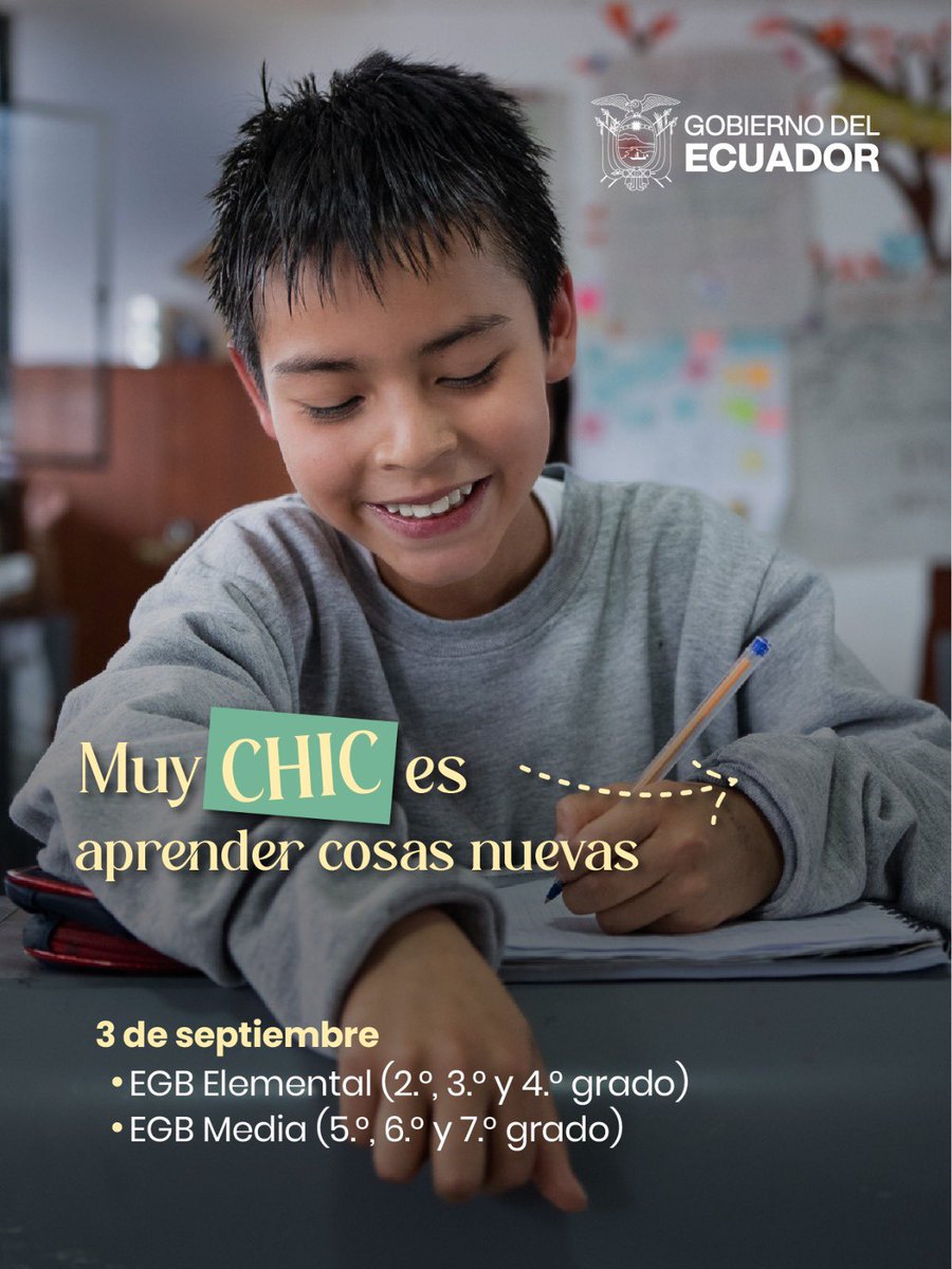 Educacion_Ec's tweet photo. 🎒✨ ¡Ya casi #VolvemosAlAula!

⏰ La cuenta regresiva para el inicio del año lectivo #SierraAmazonía 2026-2027 ya comenzó.

📅 Revisa el cronograma y conoce cuándo es el turno de cada nivel educativo.👇

📚🇪🇨 ¡Nos vemos en las aulas! https://t.co/GVVItuFvq5
