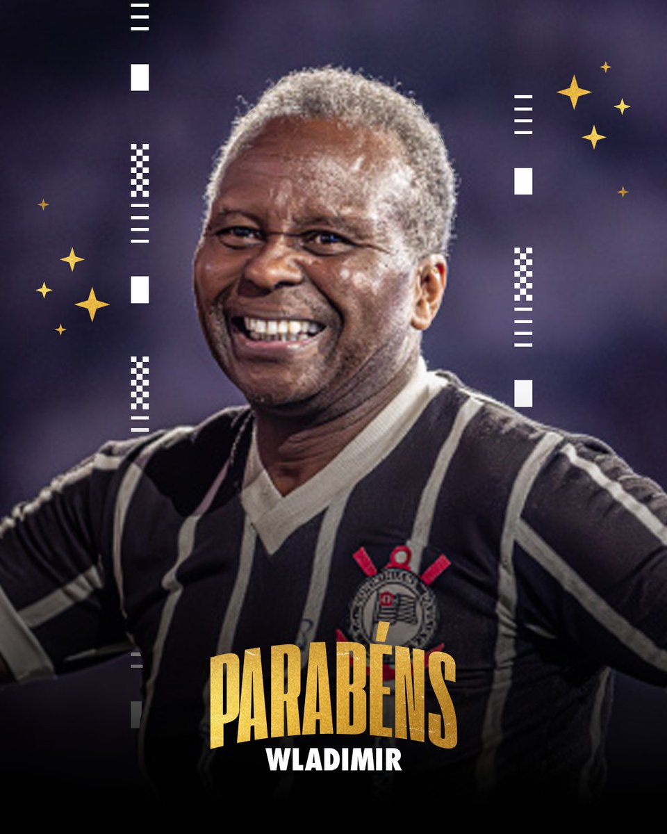 Corinthians's tweet photo. Quem completa 72 anos hoje é Wladimir, um dos maiores ídolos da história do Corinthians! 🎉🥳

Recordista em número de jogos com o manto alvinegro, com 806 partidas, Wladimir foi revelado pelo Timão e, em suas duas passagens pelo Clube, marcou 34 gols.

Ídolo de gerações, foi peça fundamental na conquista do Campeonato Paulista de 1977, título que encerrou um jejum de 22 anos. Também integrou e foi um dos idealizadores da histórica Democracia Corinthiana.

Pelo Timão, Wladimir conquistou quatro Campeonatos Paulistas: 1977, 1979, 1982 e 1983.

Feliz aniversário, Wladimir! 👏🏽

#ParabénsWladimir
#CulturalDoCorinthians
#VaiCorinthians