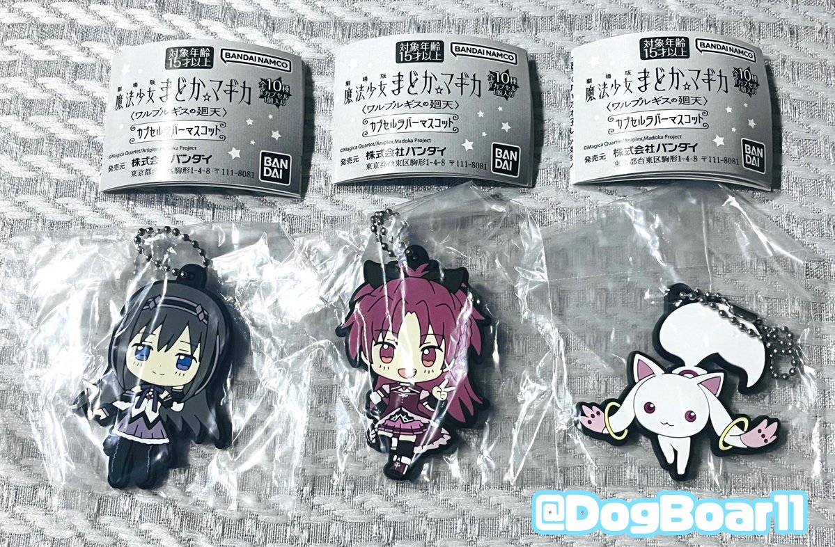 DogBoar11's tweet photo. 【交換】魔法少女まどか☆マギカ　まどマギ
〈ワルプルギスの廻天〉
カプセルラバーマスコット

譲） ほむら、杏子、キュゥべえ
ミニブックもお付けします

求）さやか、さやか＆杏子

検索からもお気軽にお声掛けください

※郵送 https://t.co/5bA9vVUFVP