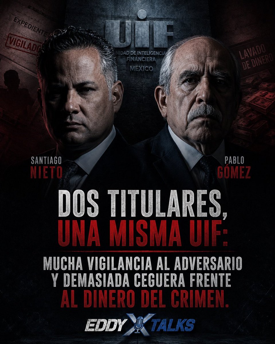 Eddy_Talks's tweet photo. Por la UIF de la 4T pasaron Santiago Nieto y Pablo Gómez.

Entre los dos controlaron la inteligencia financiera de México de 2018 a 2025.

Y durante esos años, hoy sabemos que CIBanco, Intercam y Vector realizaban operaciones que FinCEN terminó vinculando con lavado de dinero para cárteles mexicanos.

Mientras tanto, el huachicol fiscal crecía hasta convertirse en una red de empresas fachada, aduanas, operadores logísticos y esquemas financieros que hoy investiga la propia FGR.

Entonces la pregunta no es cuántas cuentas presume congelar hoy la UIF.

La pregunta incómoda es otra:

¿Qué estaban viendo Santiago Nieto y Pablo Gómez mientras todo eso ocurría?

Porque inteligencia financiera que descubre Washington años después no parece mucha inteligencia.