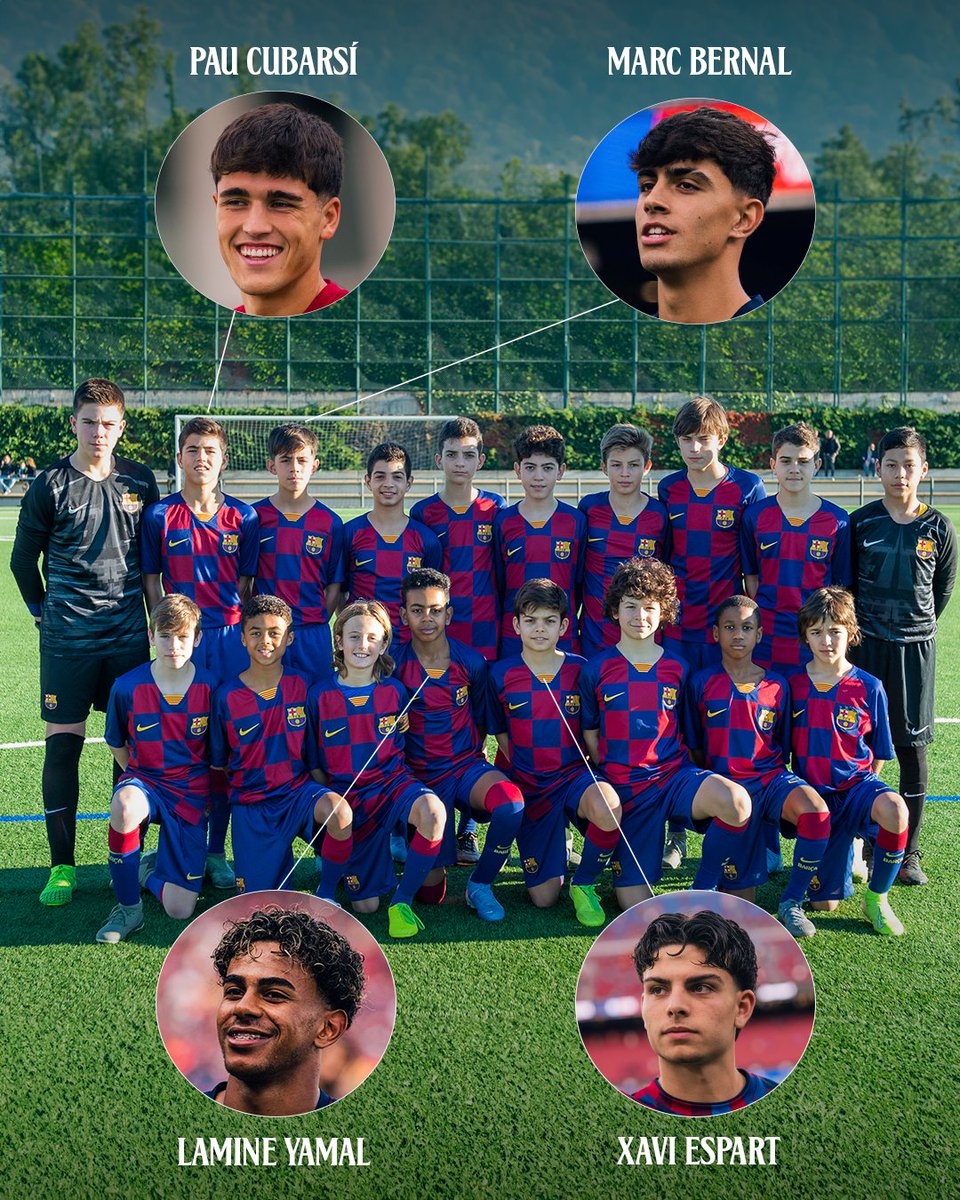 fcbarcelona_tr's tweet photo. Barcelona'nın dillere destan 2007 jenerasyonu ✨

✔️ Lamine Yamal
✔️ Pau Cubarsí
✔️ Marc Bernal
✔️ Xavi Espart 

Son olarak Athletic Bilbao maçına ilk 11'de başlayan 19 yaşındaki dört genç isim, çocuk yaştan itibaren La Masia'da aynı altyapı takımlarında birlikte oynadı. Üstelik o dönemki hocaları Arnau Blanco da üç sezondur Hansi Flick'in teknik heyetinde görev alıyor.