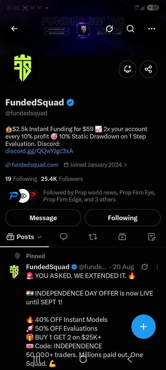 aditya_fx1's tweet photo. @propworldnews @fundedsquad @ajwadthefalcon @Propfirmedge @PropFirmsGuru https://t.co/vLqTrkLGkD