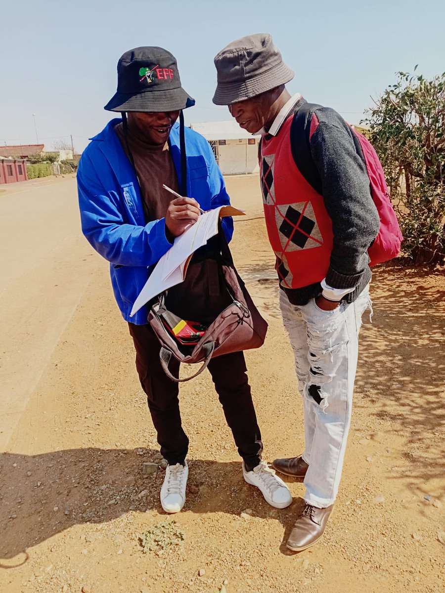 EffNorthwest's tweet photo. ♦️ IN PICTURES ♦️
EFF Councillor Candidate, Fighter Phemelo Leagile, led a Door-to-Door Campaign in Ward 7, Christiana, Lekwa-Teemane Local Municipality, engaging directly with residents and taking the EFF message of service delivery and economic freedom to the people.
#VoteEFF https://t.co/eJD7KaM5NS
