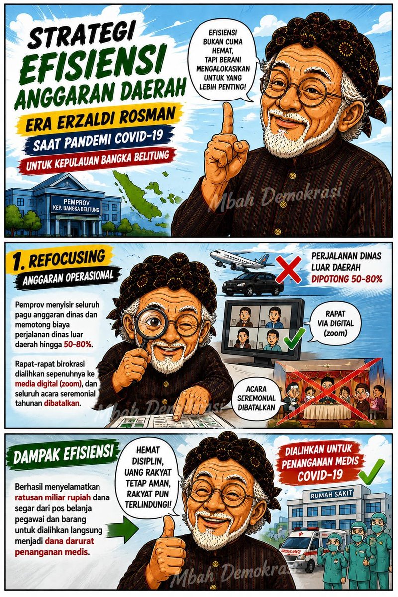 BiibiEmon's tweet photo. Di masa Nostalgia Babel kita diingatkan kepemimpinan Erzaldi Rosman yang hemat disiplin dan berani refocusing anggaran operasional menjadi dana darurat kesehatan sehingga ratusan miliar bisa menyelamatkan nyawa warga #LegacyErzaldi https://t.co/DlmMozRfU2