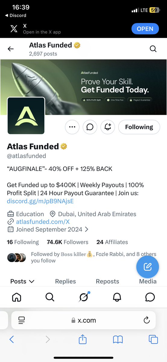 Hunter_ethx's tweet photo. @propfirmknow @LAntonioAF @atlasfunded @atlas_futures @propfirmknowCEO @propfirmknow02 @FamourJoe @Ahmed653993 done https://t.co/C7tMNDKsBm