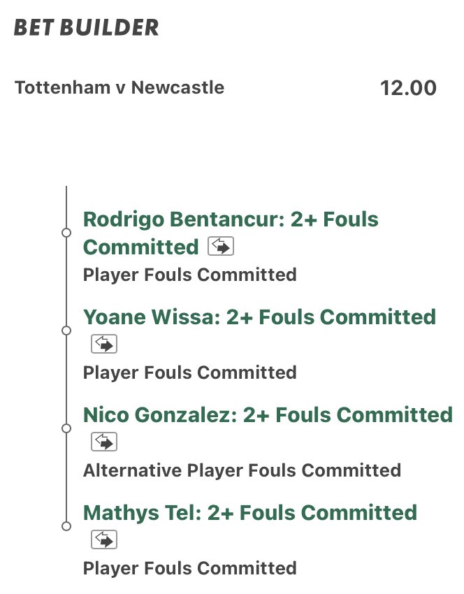 FoulPlayyz's tweet photo. Spurs v Newcastle 🟨 https://t.co/Ir3bKYcmiw