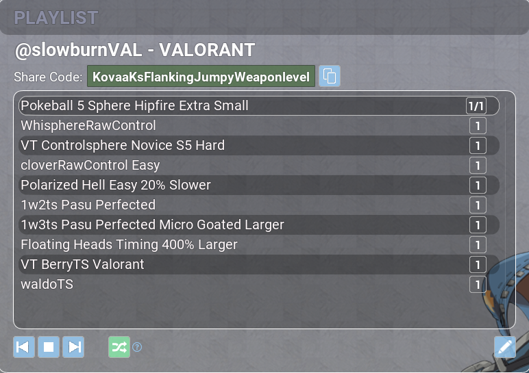 slowburnVAL's tweet photo. selamlar, deneyimlerime dayanarak yeni bir kovaaks playlisti hazırladım. 

kullanan herkes özelden ya da tweetin altından bir feedback bırakırsa eğer gelecekte playlisti iyileştirme adına belki bir şeyler yapabilirim.

KovaaKsFlankingJumpyWeaponlevel https://t.co/2olJ93xGs7