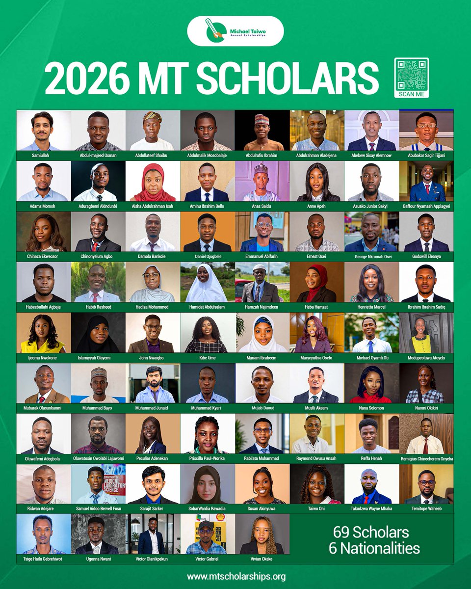 RMsquare01's tweet photo. Alhamdulillah!

It takes more than just good CGPA to excel when you have only 0.75% chance of winning, especially as the pool is filled with people with the same grades as yours or even better. Grace propelled me this far.

Thank you so much Dr.@AskMichaelTaiwo
&amp; @MtScholarships https://t.co/vx1Zo7gURZ