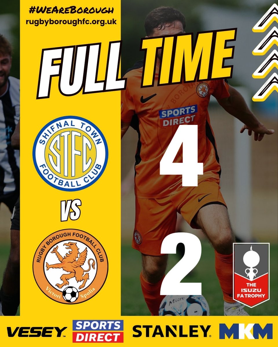 Rugbyboroughfc's tweet photo. Full time and @townshifnal take the victory to progress in the #FATrophy
Focus now return to the league as we travel to Barwell on Bank Holiday Monday
#BoroughFootball #WeAreBorough https://t.co/zpAjJJWK3Q