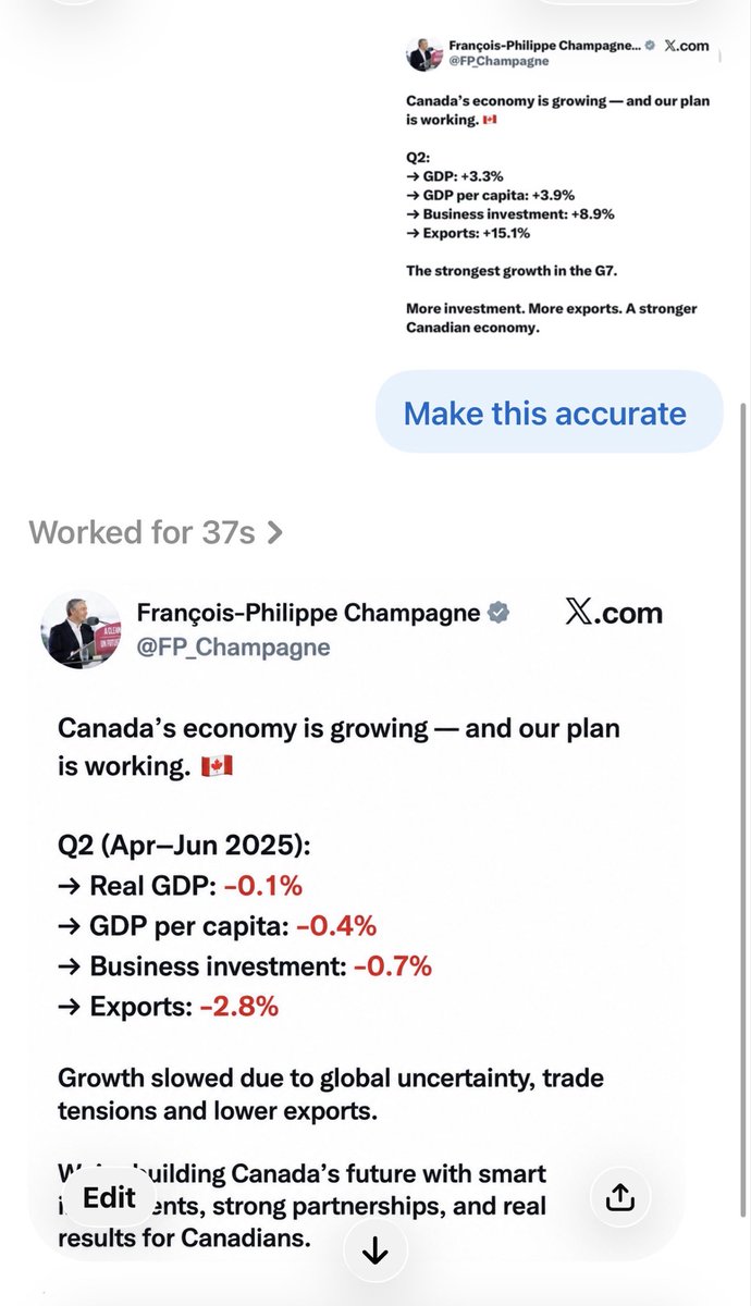 Bruce_MartinX's tweet photo. @FP_Champagne Gotta love the AI. Liberals can’t win a lie. https://t.co/kk4JCHwcQX