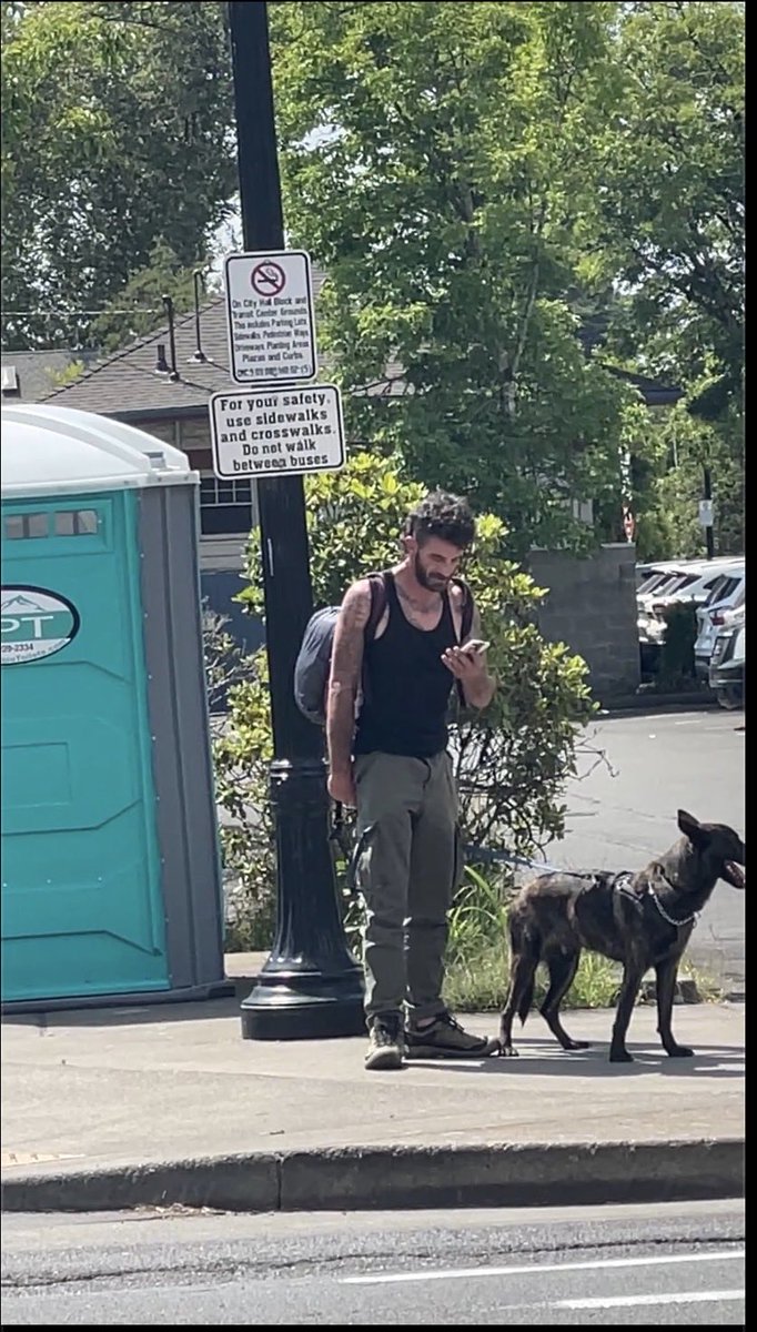 malcompute's tweet photo. This guy is back w/dog (old photo same ‘charming’ look) also at 8:30 AM. https://t.co/L7smBEae56
