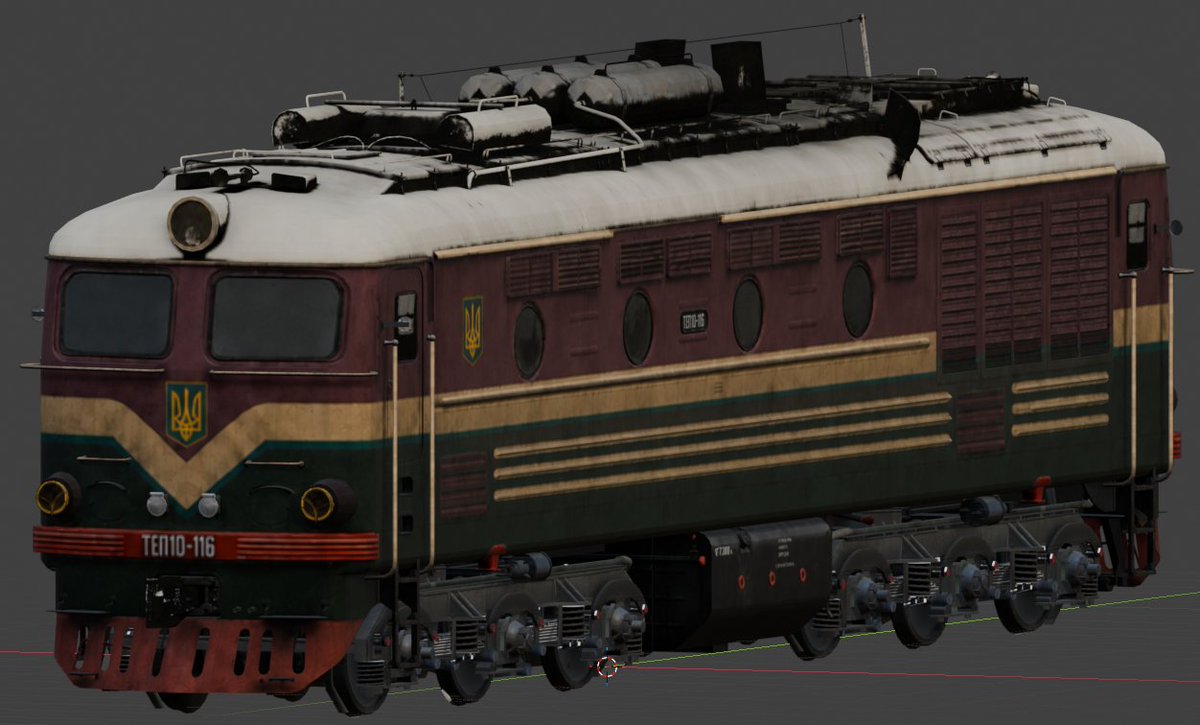 vylnik80_studio's tweet photo. Finally, the model of the legendary TEP10 "Kharkivian" for our game is ready! This is not just a locomotive; it's a true icon of passenger transport. We have carefully recreated its unique design and atmosphere so that you can feel the power of this machine. 

Нарешті готова модель легендарного ТЕП10 «Харків’янин» для нашої гри! Це не просто тепловоз, це справжня ікона пасажирських перевезень. Ми ретельно відтворили його унікальний дизайн та атмосферу, щоб ви могли відчути потужність цієї машини.

#IndieGame #Train #UAGameDev #3Dmodeling #UAGames #blender3d