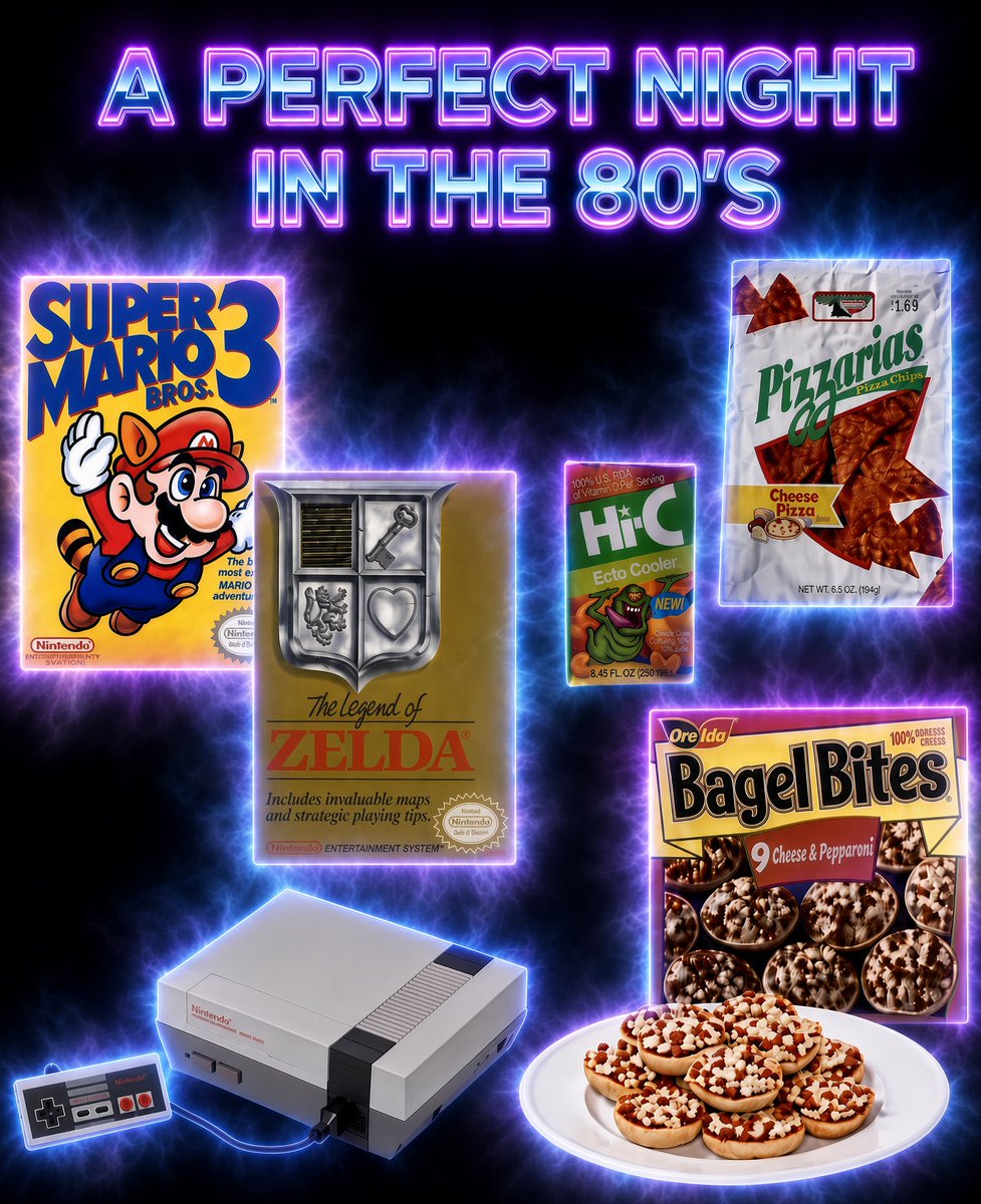 RetroChad02's tweet photo. I saw someone post about “a perfect night in the 2000’s” and it made me feel old, so let’s kick it back old school 

One for the OGs - a perfect night in the 80’s 😎

#retro #retrogaming https://t.co/tFTBkNzvya