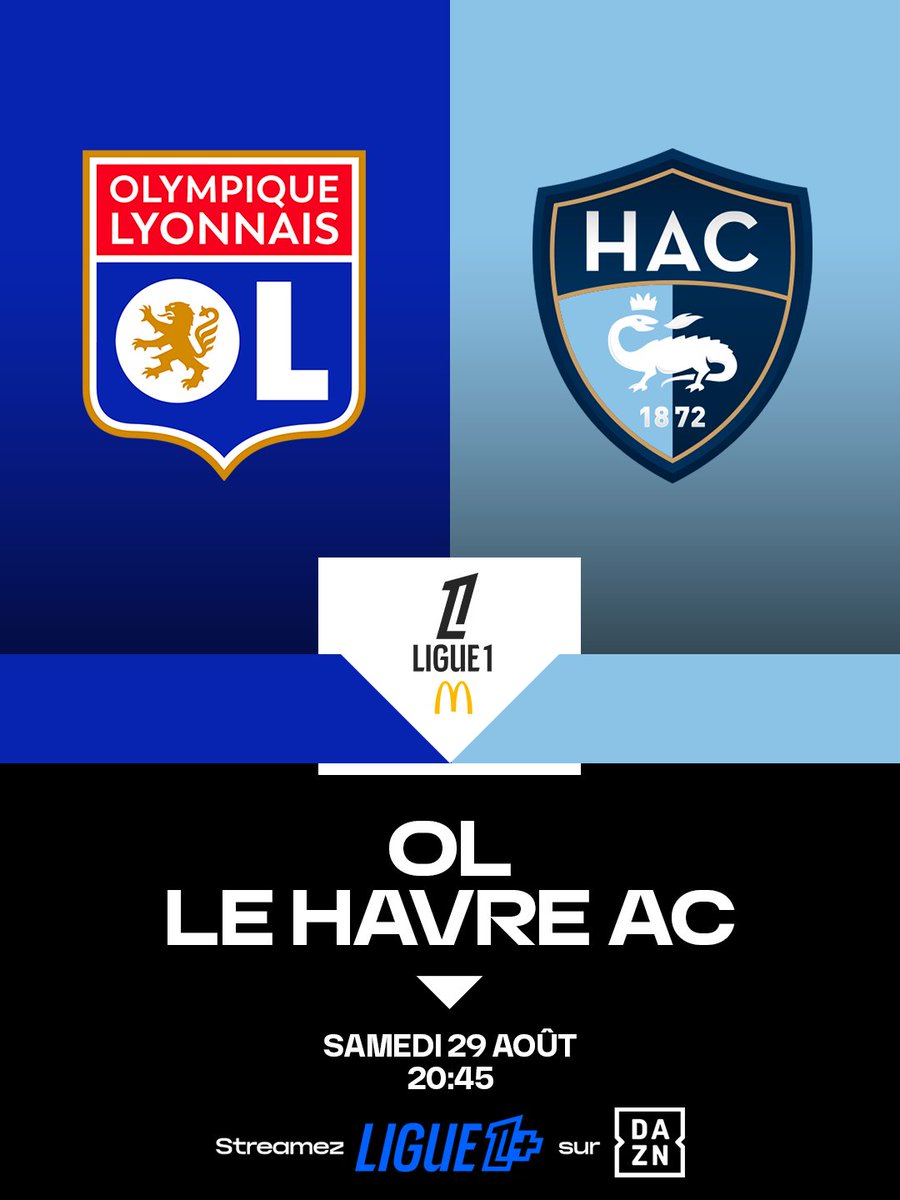 DAZN_FR's tweet photo. 🇫🇷 Multiplex J2
🕗en direct à 20h45
📲 sur le service Ligue 1+, disponible sur DAZN
🔗https://t.co/aFB1rlqm0v

#OLHAC #SBTFC #FCLESTAC #AJASCO https://t.co/T0ahtMF4lb