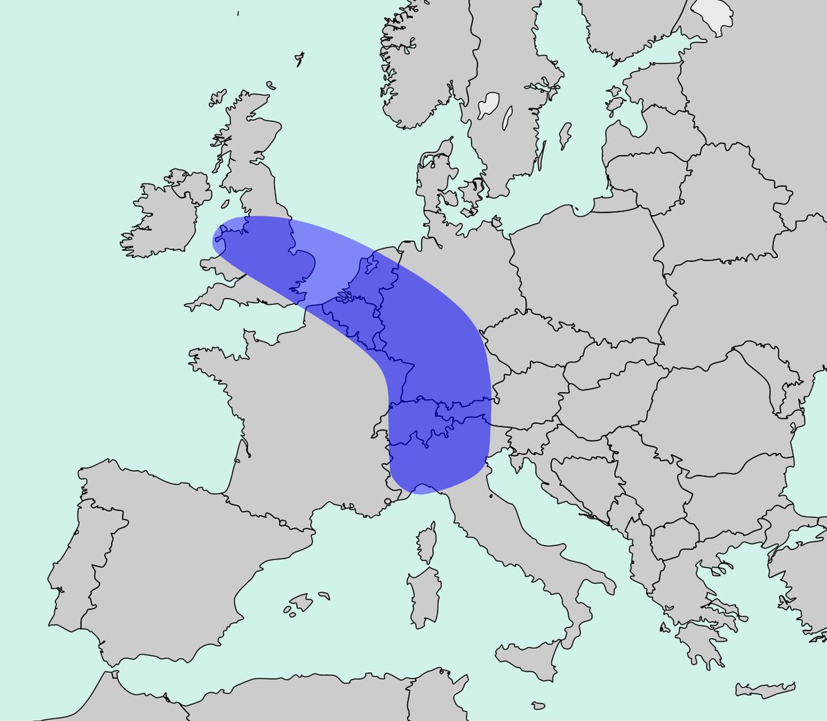 Monaghanson's tweet photo. @UbermenschMind This, more or less. Deeper into the British Isles, and widened to include more of Germany and France, though. https://t.co/OV5sfiTuLC