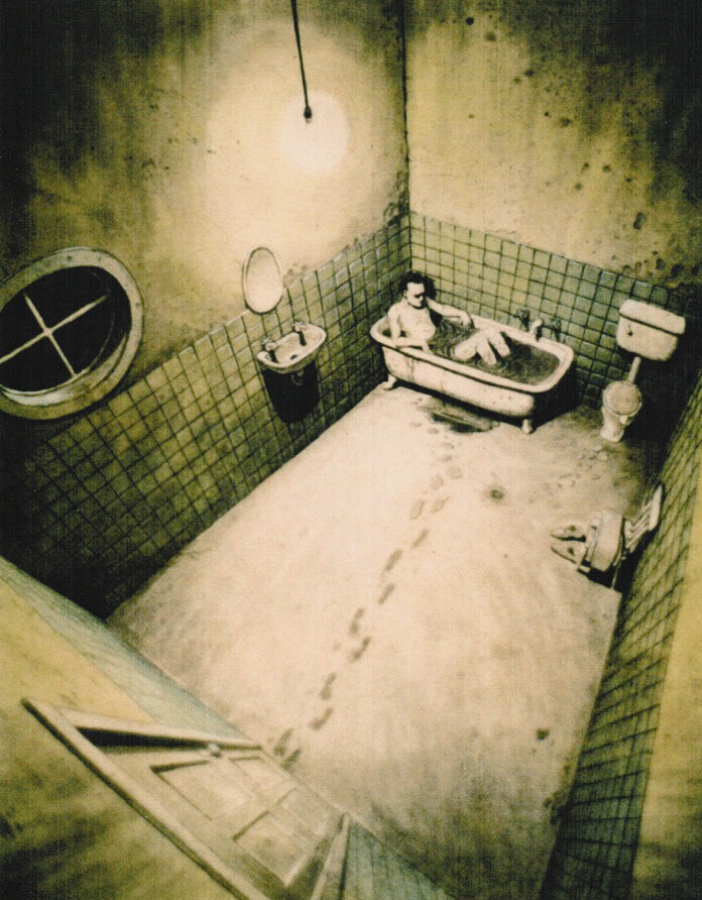 SciFiArchives's tweet photo. Alex Proyas’ early concept art for Dark City (1998). The film’s warped architecture and nightmarish atmosphere were already there on paper. https://t.co/DRA5lUJQKs