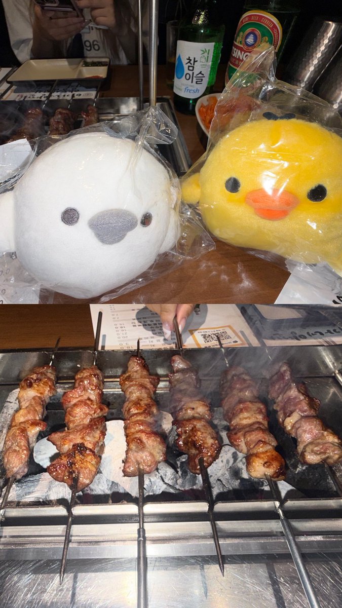 enokiimush's tweet photo. 돼병이랑 이가네양꼬치 << 쥰나인생이지..♥ https://t.co/0a1J1Dsd5L