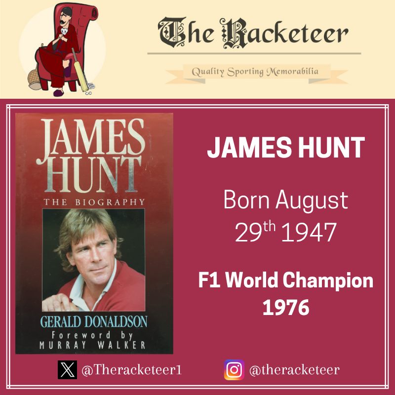 Theracketeer1's tweet photo. Born #OnThisDay in 1947, @F1 World Champion and sporting playboy James Hunt
#Sportsbooks #JamesHunt #motorracing
https://t.co/4vOPshIAsZ https://t.co/5Zb3XCgQL6