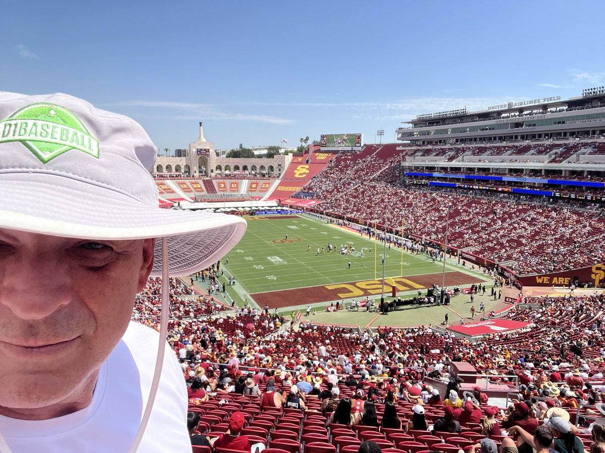 Stitch_Head's tweet photo. Reppinโ @D1Baseball with my โRoons Hatโ today at the future home of the next summer Olympics. In fact Iโm gonna go ahead and call dibs now to be the D1 correspondent to cover the baseball competition at the #LA28 Olympics Games. #GoForGold https://t.co/Z8gHSGCULL