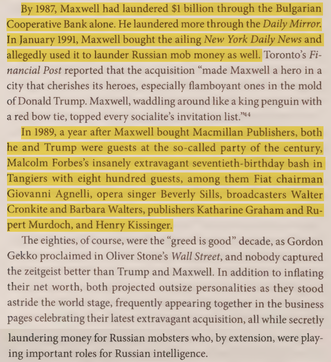 toxictiramisu's tweet photo. Trump attended a 1989 party on Robert Maxwεll's yacht (Lady Ghislaine) where Maxwεll was working w/ Mogilevich. In the 1980s, Trump Tower became a Russian mafia money laundering hub. After Trump's $4B bankruptcy, his 2000s bailout came via 3 Seabecco companies tied to Mogilevich. https://t.co/8gyf5Zbbkb