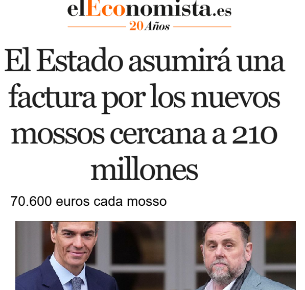 CCivicaCatalana's tweet photo. Los Mossos cuestan un 60% más que la Guardia Civil o la Policía Nacional.

Pero no pasa nada. Que la fiesta la paguen el resto de españoles.

Se trata de usar los impuestos de todos para pagar los caros privilegios identitarios de unos pocos. Todo muy progresista. https://t.co/1XtHBeaJw2