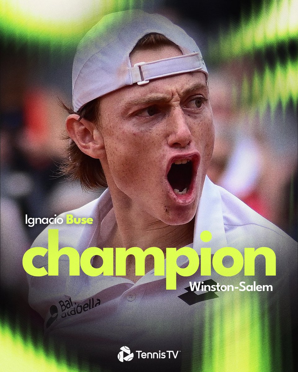 TennisTV's tweet photo. UNSTOPPABLE in Winston Salem 💪

Ignacio Buse defeats Fery 6-3, 6-2 to win his 2nd career ATP Tour title!

#WSOpen https://t.co/iG1q6fi7QY