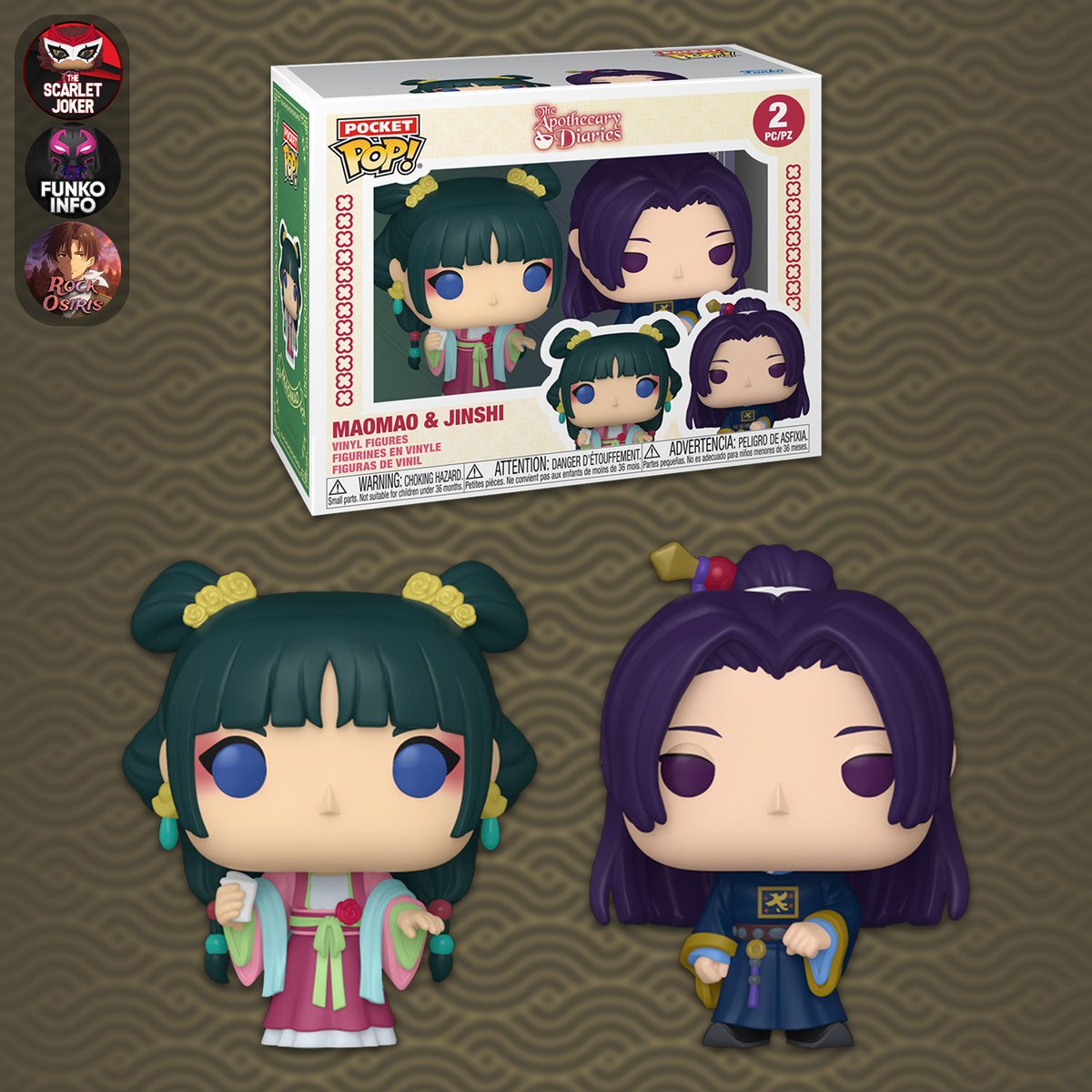 ScarletJokerTWT's tweet photo. First look at new The Apothecary Diaries Pops! Available for pre-order on Wednesday, 9/2 at 9 AM PT!

Entertainment Earth: https://t.co/EiASope264
Amazon: https://t.co/Dw9hreJ6aI

#Ad #Funko #FunkoPop #TheApothecaryDiaries #Anime https://t.co/qSmb4bZgRH