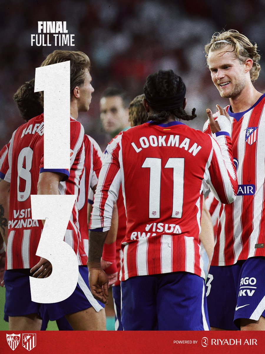 Atleti's tweet photo. ¡Gran victoria en Sevilla! ❤️🤍 https://t.co/fRVgdeean6