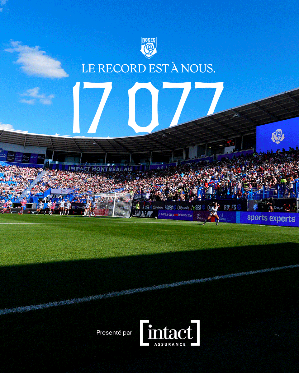 rosesmtlfc's tweet photo. MONTRÉAL 🤝 LE SPORT FÉMININ 

MONTREAL LOVES WOMEN'S SPORTS 💙

Match présenté par @IntactAssurance https://t.co/nMuGrL3MRf