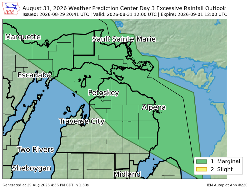 iembot_apx's tweet photo. WPC issues Day 3 Marginal Risk Excessive Rainfall Outlook at Aug 29, 20:41z for APX https://t.co/zPLdUFmjHi https://t.co/VzlF0L7I9Q