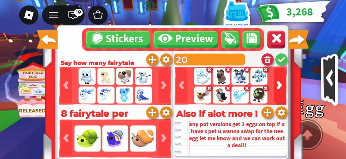 FuckurElon6iox's tweet photo. trading 5k new fairytale adopt me eggs for my lf!!! #adoptme #adoptmetrade #roblox #robloxadoptme https://t.co/keGtoblS0m