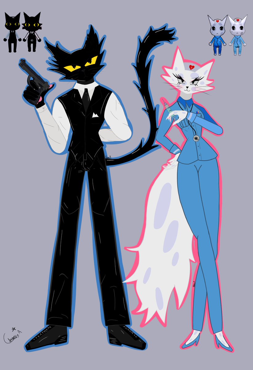 paypays56's tweet photo. After a week, I'm bringing you the drawing I promised in the previous post, which is the one of the Secret Agent and the Head Nurse, and another one I did about a week ago. 
#roblox #animalhospitalrobox #robloxartㅤ https://t.co/onLNpAvJny