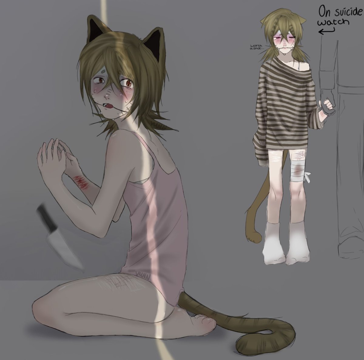 Van_XNn's tweet photo. Alexandras saw Michael hang himself and I guess he got depressed too. 
#shota https://t.co/t8wWHqd5p6