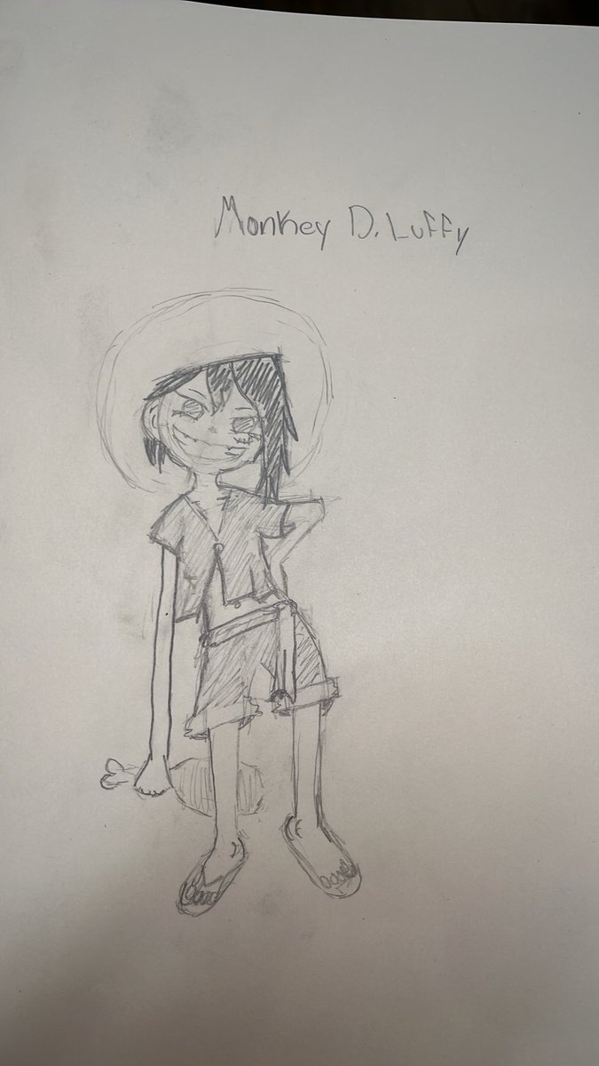 losGonkari's tweet photo. @_mugi_com2 I love your art style, here’s a drawing of Monkey D. Luffy in it https://t.co/FPJJuU3Yw7