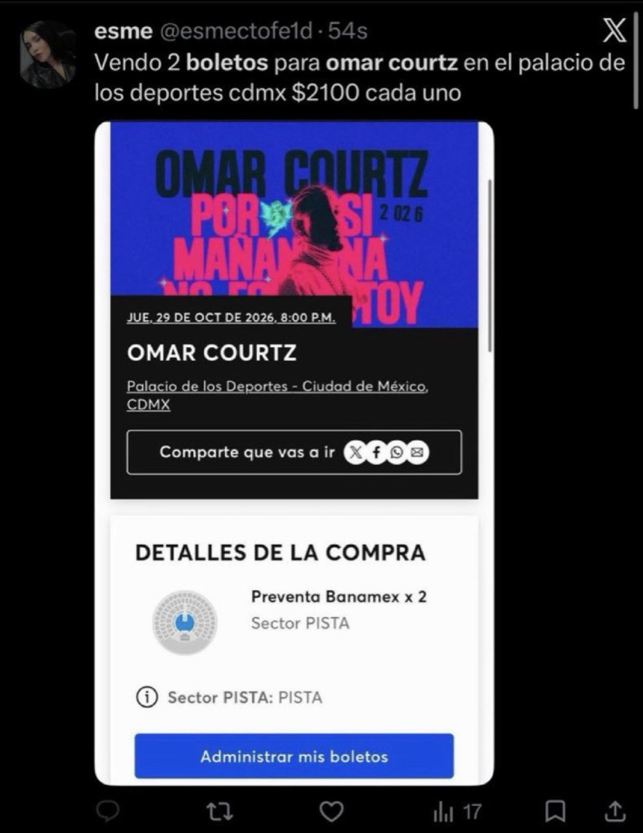 MtraShifu's tweet photo. ESTAFA BOLETOS OMAR COURTZ —> @esmectofe1d 

NO TIENE BOLETO
NO CAIGAN https://t.co/SlimToh70e