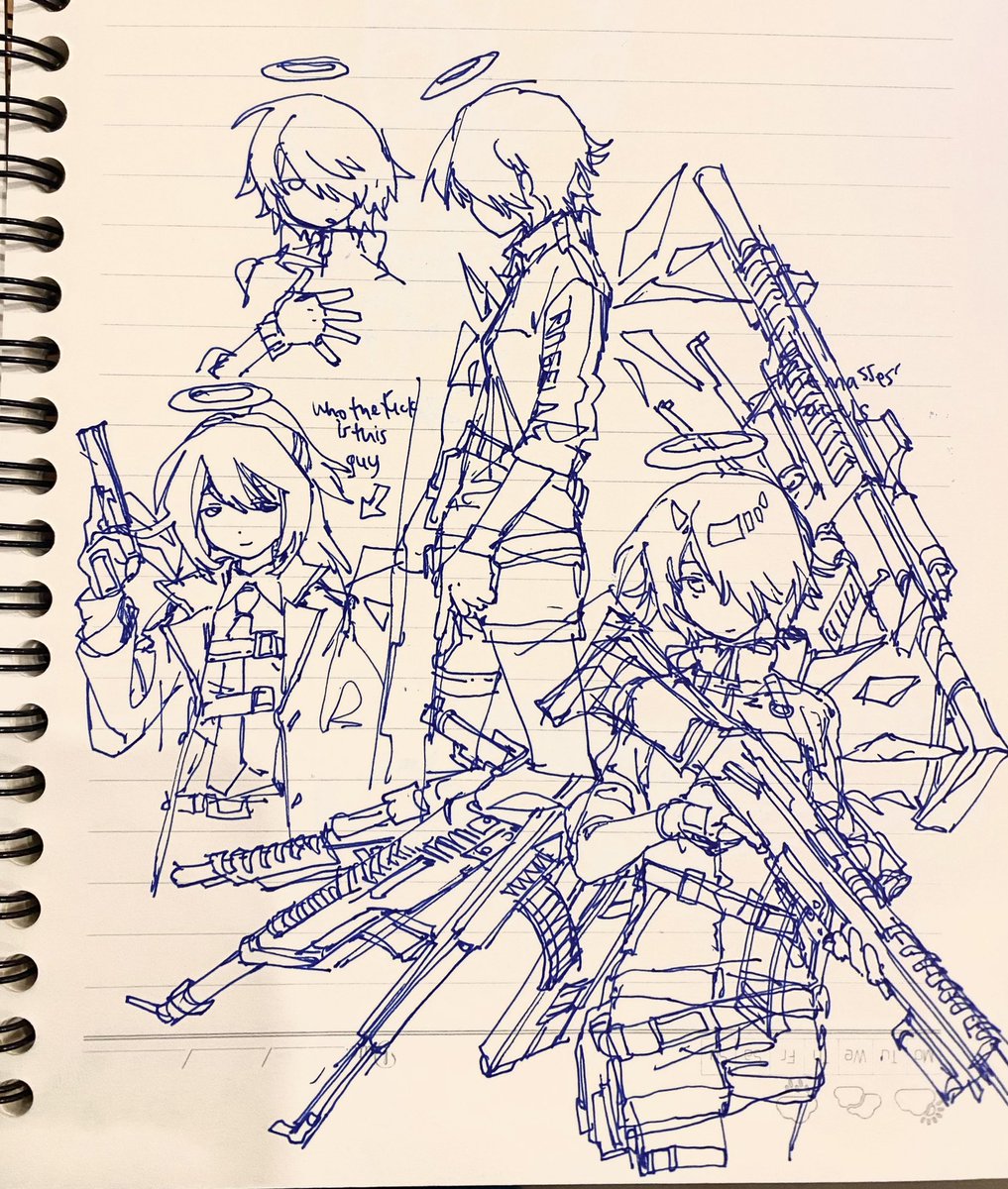g1a1c2a1e2e2d2's tweet photo. i have been drawing lots of exusiai https://t.co/uJCpQRJTFO